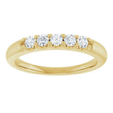14K Gold Round Lab-Grown Diamond Five-Stone Anniversary Band - 1/6-1/2 CTW (Style 127347) - Yellow Gold - view 3