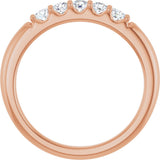 14K Gold Round Natural Diamond Five-Stone Anniversary Band - 1/6-1/2 CTW (Style 127347) - Rose Gold - view 2
