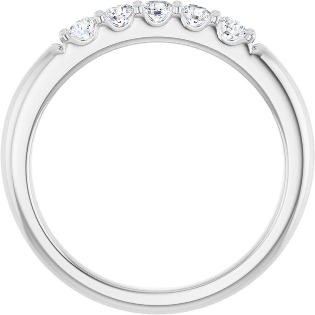 Platinum Round Natural Diamond Five-Stone Anniversary Band - 1/6-1/2 CTW (Style 127347) - view 2