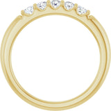 14K Gold Round Lab-Grown Diamond Five-Stone Anniversary Band - 1/6-1/2 CTW (Style 127347) - Yellow Gold - view 2