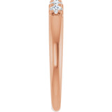 14K Gold Round Natural Diamond Five-Stone Anniversary Band - 1/6-1/2 CTW (Style 127347) - Rose Gold - view 4