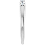 Platinum Round Lab-Grown Diamond Five-Stone Anniversary Band - 1/6-1/2 CTW (Style 127347) - view 4
