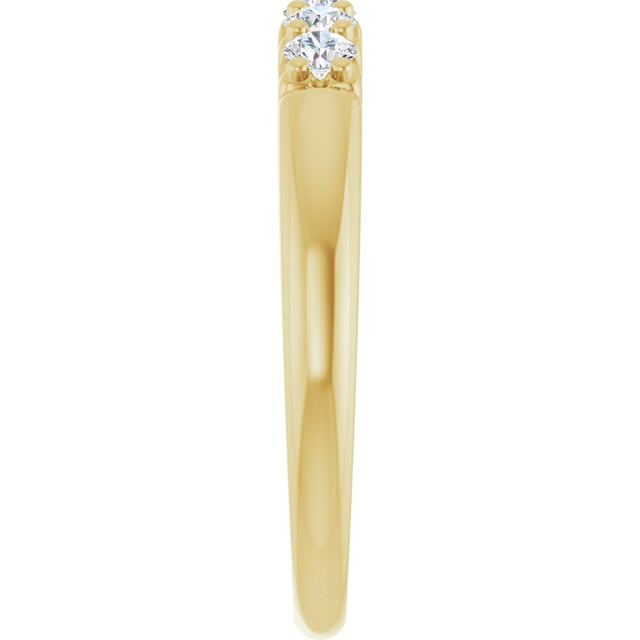 14K Gold Round Lab-Grown Diamond Five-Stone Anniversary Band - 1/6-1/2 CTW (Style 127347) - Yellow Gold - view 4