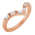 14K Gold Straight Baguette Lab-Grown Diamond Contour Band - 1/6 CTW - Rose Gold