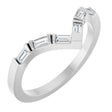 Platinum Straight Baguette Lab-Grown Diamond Contour Band - 1/6 CTW