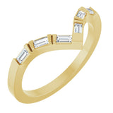 14K Gold Straight Baguette Natural Diamond Contour Band - 1/6 CTW - Yellow Gold
