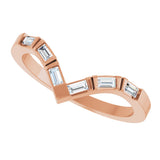 14K Gold Straight Baguette Lab-Grown Diamond Contour Band - 1/6 CTW - Rose Gold - view 5