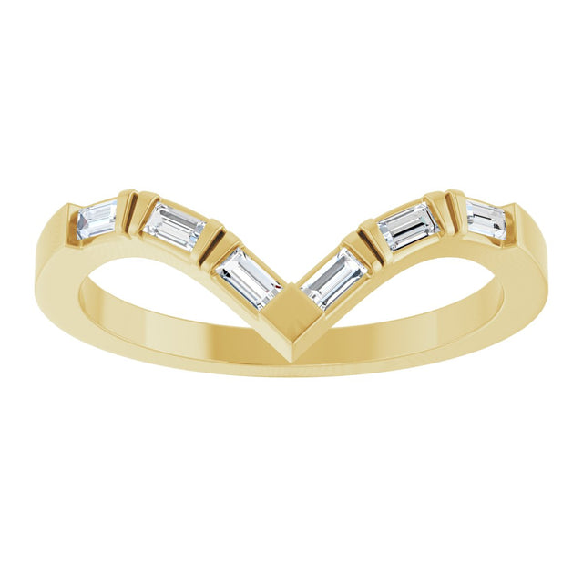 14K Gold Straight Baguette Lab-Grown Diamond Contour Band - 1/6 CTW - Yellow Gold - view 3