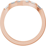 14K Gold Straight Baguette Natural Diamond Contour Band - 1/6 CTW - Rose Gold - view 2