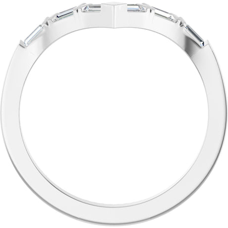 Platinum Straight Baguette Lab-Grown Diamond Contour Band - 1/6 CTW - view 2