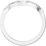 14K Gold Straight Baguette Natural Diamond Contour Band - 1/6 CTW - White Gold - view 2