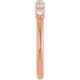 14K Gold Round Lab-Grown Diamond Shared-Prong Anniversary Band - Rose Gold - view 4