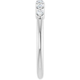 14K Gold Round Natural Diamond Shared-Prong Anniversary Band - White Gold - view 4