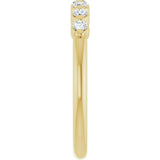 14K Gold Round Lab-Grown Diamond Shared-Prong Anniversary Band - Yellow Gold - view 4