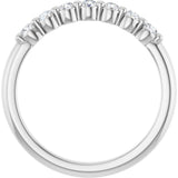 14K Gold Round Natural Diamond Shared-Prong Anniversary Band - White Gold - view 2