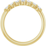 14K Gold Round Lab-Grown Diamond Shared-Prong Anniversary Band - Yellow Gold - view 2