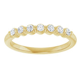 14K Gold Round Lab-Grown Diamond Shared-Prong Anniversary Band - Yellow Gold - view 3