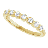 14K Gold Round Lab-Grown Diamond Shared-Prong Anniversary Band - Yellow Gold - view 5
