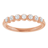 14K Gold Round Lab-Grown Diamond Shared-Prong Anniversary Band - Rose Gold - view 3