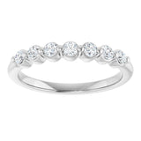 Platinum Round Natural Diamond Shared-Prong Anniversary Band - view 3