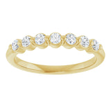 14K Gold Round Natural Diamond Shared-Prong Anniversary Band - Yellow Gold - view 3