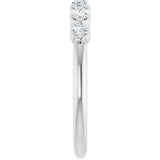 14K Gold Round Natural Diamond Shared-Prong Anniversary Band - White Gold - view 4