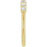 14K Gold Round Natural Diamond Shared-Prong Anniversary Band - Yellow Gold - view 4