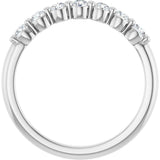 Platinum Round Lab-Grown Diamond Shared-Prong Anniversary Band - view 2
