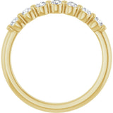 14K Gold Round Lab-Grown Diamond Shared-Prong Anniversary Band - Yellow Gold - view 2
