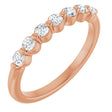 14K Gold Round Lab-Grown Diamond Shared-Prong Anniversary Band - Rose Gold
