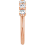 14K Gold Round Lab-Grown Diamond Shared-Prong Anniversary Band - Rose Gold - view 4