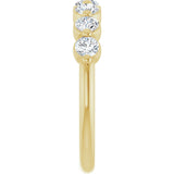 14K Gold Round Lab-Grown Diamond Shared-Prong Anniversary Band - Yellow Gold - view 4