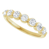 14K Gold Round Lab-Grown Diamond Shared-Prong Anniversary Band - Yellow Gold - view 5