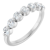 Platinum Round Natural Diamond Shared-Prong Anniversary Band