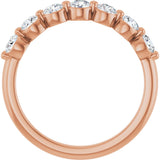 14K Gold Round Lab-Grown Diamond Shared-Prong Anniversary Band - Rose Gold - view 2