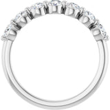 14K Gold Round Lab-Grown Diamond Shared-Prong Anniversary Band - White Gold - view 2