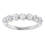 Platinum Round Natural Diamond Shared-Prong Anniversary Band - view 3