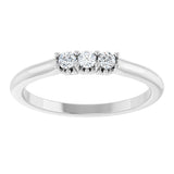 14K Gold Round Lab-Grown Diamond Three-Stone Anniversary Band - 1/8-05 CTW - White Gold - view 3
