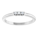 14K Gold Round Natural Diamond Three-Stone Anniversary Band - 06-08 CTW - White Gold - view 3