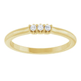 14K Gold Round Lab-Grown Diamond Three-Stone Anniversary Band - 06-08 CTW - Yellow Gold - view 3