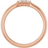 14K Gold Round Lab-Grown Diamond Three-Stone Anniversary Band - 06-08 CTW - Rose Gold - view 2