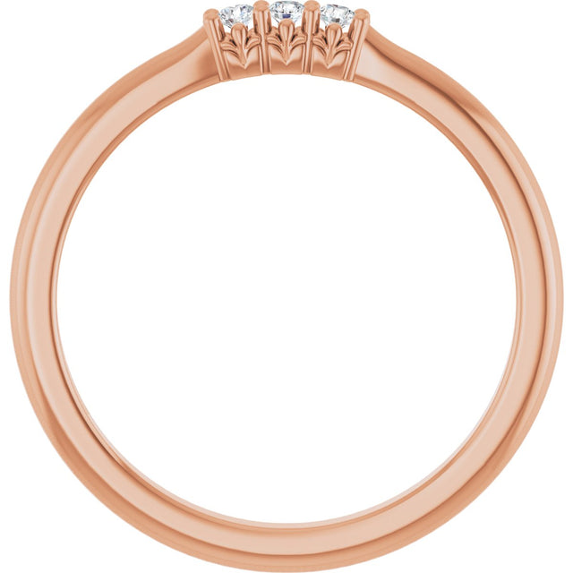 14K Gold Round Lab-Grown Diamond Three-Stone Anniversary Band - 06-08 CTW - Rose Gold - view 2