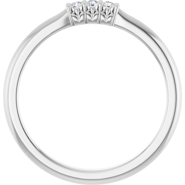 Platinum Round Lab-Grown Diamond Three-Stone Anniversary Band - 06-08 CTW - view 2