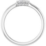 14K Gold Round Natural Diamond Three-Stone Anniversary Band - 06-08 CTW - White Gold - view 2