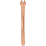 14K Gold Round Lab-Grown Diamond Three-Stone Anniversary Band - 1/8-05 CTW - Rose Gold - view 4