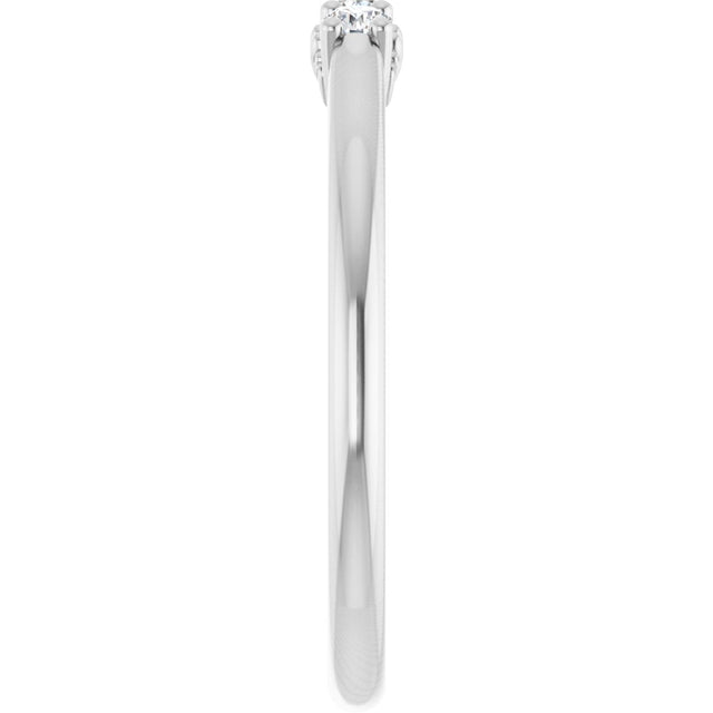 Platinum Round Natural Diamond Three-Stone Anniversary Band - 1/6-05 CTW - view 4
