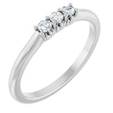 Platinum Round Natural Diamond Three-Stone Anniversary Band - 06-08 CTW