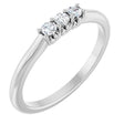 Platinum Round Natural Diamond Three-Stone Anniversary Band - 1/6-05 CTW
