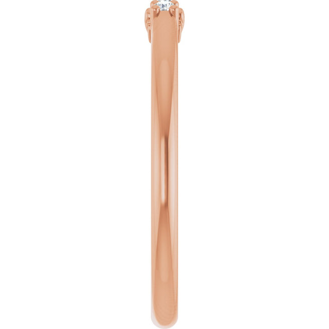 14K Gold Round Lab-Grown Diamond Three-Stone Anniversary Band - 06-08 CTW - Rose Gold - view 4