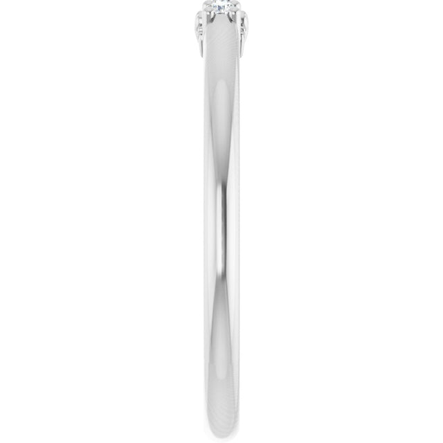 14K Gold Round Lab-Grown Diamond Three-Stone Anniversary Band - 06-08 CTW - White Gold - view 4